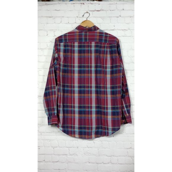 Vintage Levi's Colorgraphs Shirt Men's Medium Red Plaid LS Button Up Collared - Picture 2 of 8